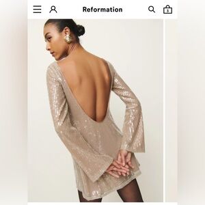 Reformation Sereia Dress Champagne - Size XS